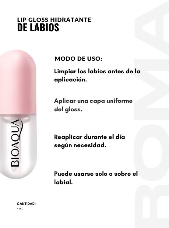 LIP GLOSS HIDRATANTE DE LABIOS 4ML BIOAQUA - 3
