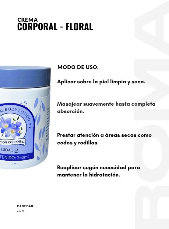 CREMA CORPORAL FLORAL 260ML BIOAQUA - 3