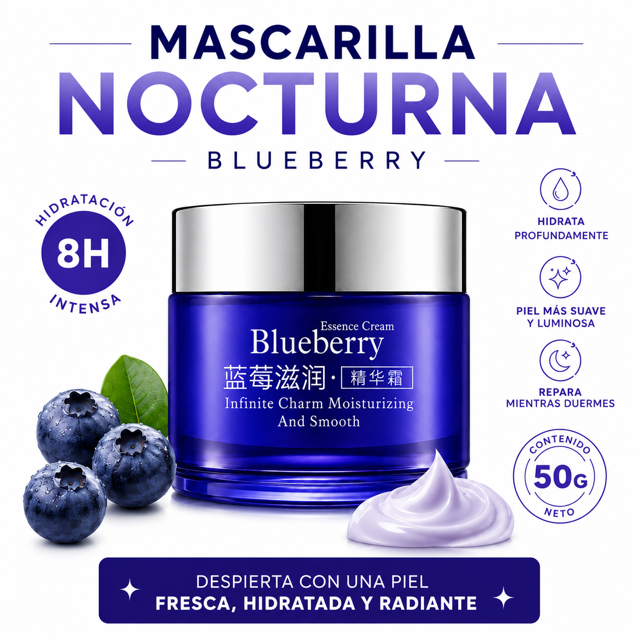 MASCARILLA NOCTURNA BLUEBERRY 50G BIOAQUA - 1