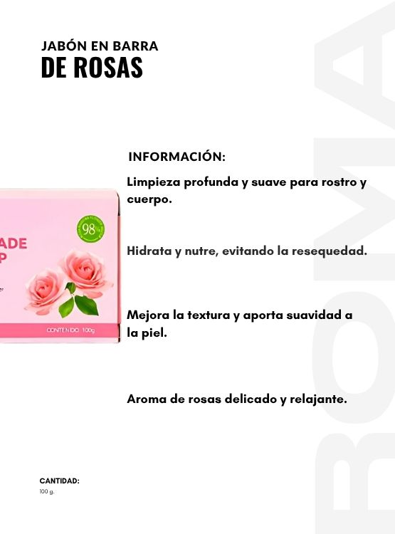 PACK 2 JABÓN EN BARRA DE ROSAS BIOAQUA 100G - 2