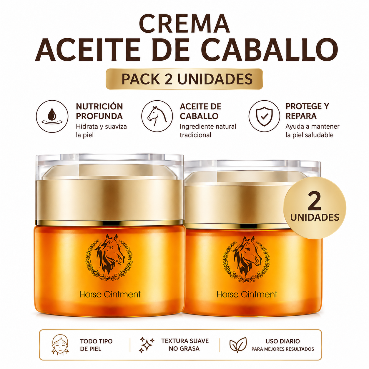 PACK 2 CREMA ACEITE DE CABALLO 50G BIOAQUA - 1