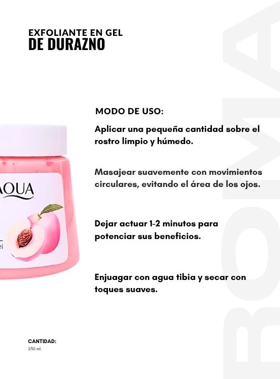 PACK 3 EXFOLIANTE EN GEL DE DURAZNO 250ML BIOAQUA - 3