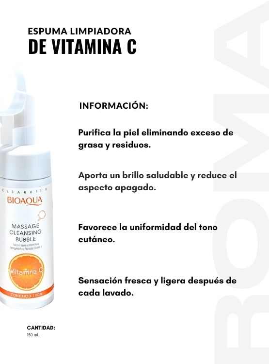 ESPUMA LIMPIADORA VITAMINA C 150ML BIOAQUA - 2