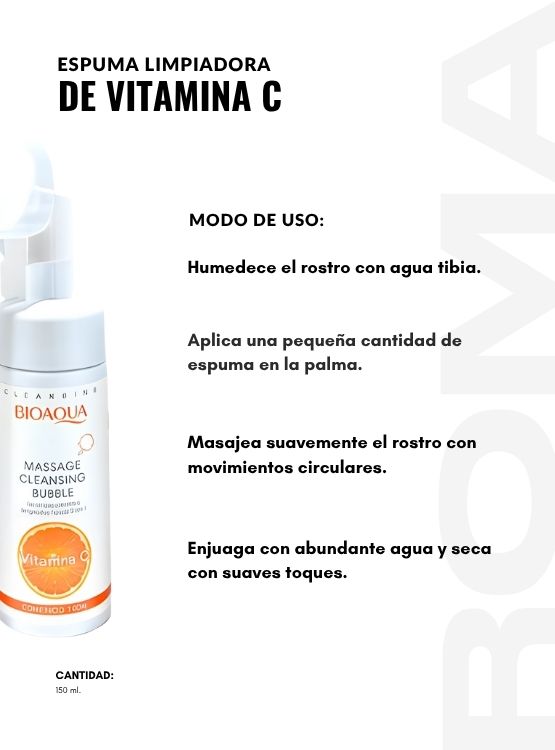 ESPUMA LIMPIADORA VITAMINA C 150ML BIOAQUA - 3