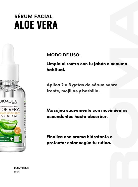 SÉRUM FACIAL ALOE VERA 30ML BIAOQUA - 3