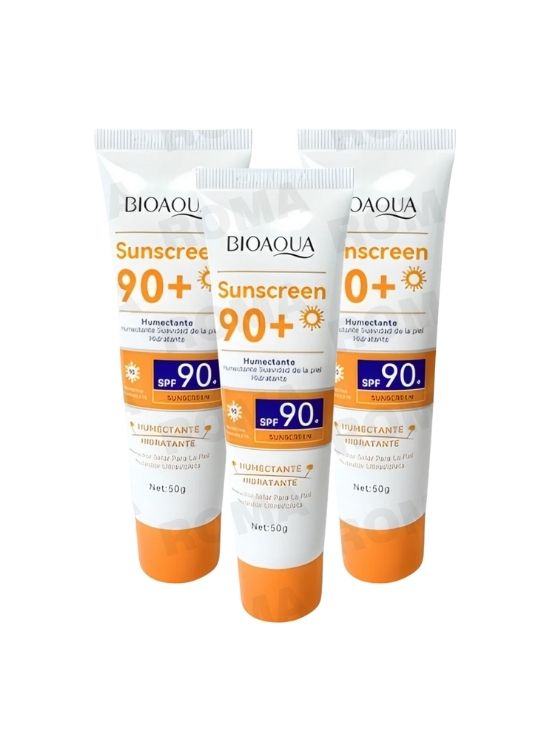PACK 3 BLOQUEADOR SOLAR 90+ 50G BIOAQUA - 1
