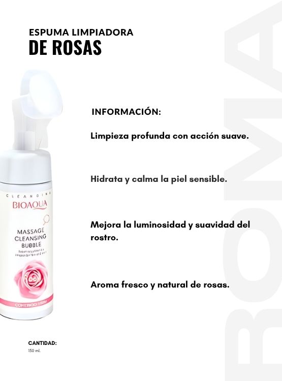 PACK 2 ESPUMA LIMPIADORA ROSAS 150ML BIOAQUA - 2