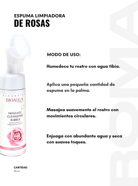 PACK 2 ESPUMA LIMPIADORA ROSAS 150ML BIOAQUA - 3