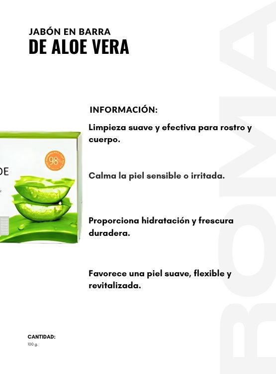 PACK 3 JABÓN EN BARRA DE ALOE VERA BIOAQUA 100G - 2