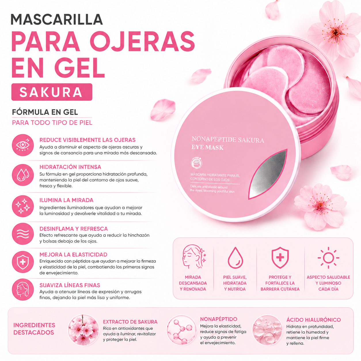 PACK 2 PARCHES PARA OJERAS EN GEL – SAKURA 80G BIOAQUA - 2