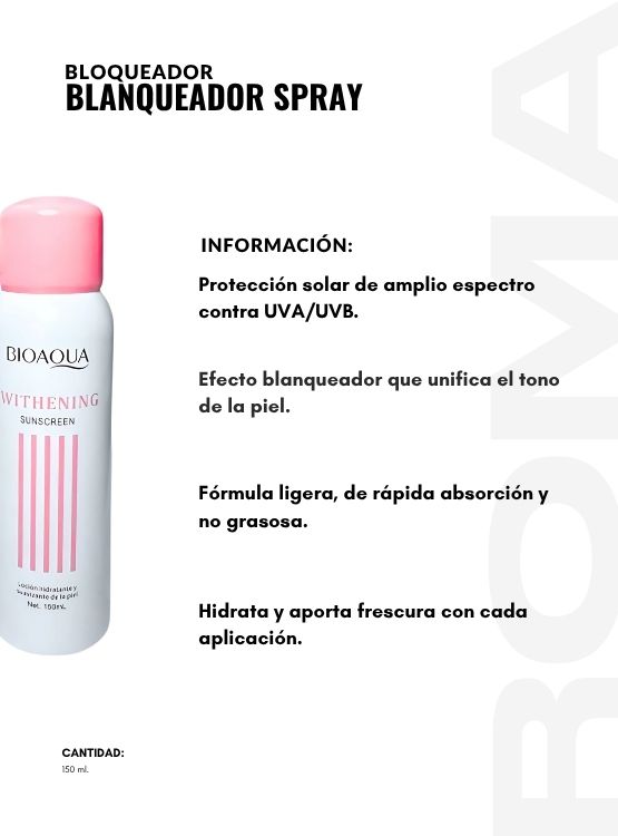 PACK 2 BLOQUEADOR BLANQUEADOR SPRAY 150ML BIOAQUA - 2