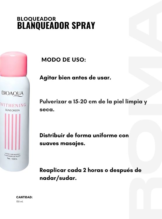 PACK 2 BLOQUEADOR BLANQUEADOR SPRAY 150ML BIOAQUA - 3