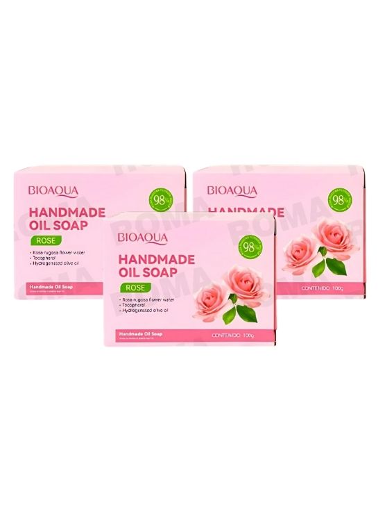 PACK 3 JABÓN EN BARRA DE ROSAS BIOAQUA 100G - 1