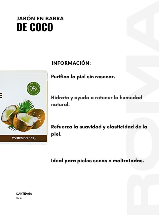 PACK 3 JABÓN EN BARRA DE COCO BIOAQUA 100G - 2
