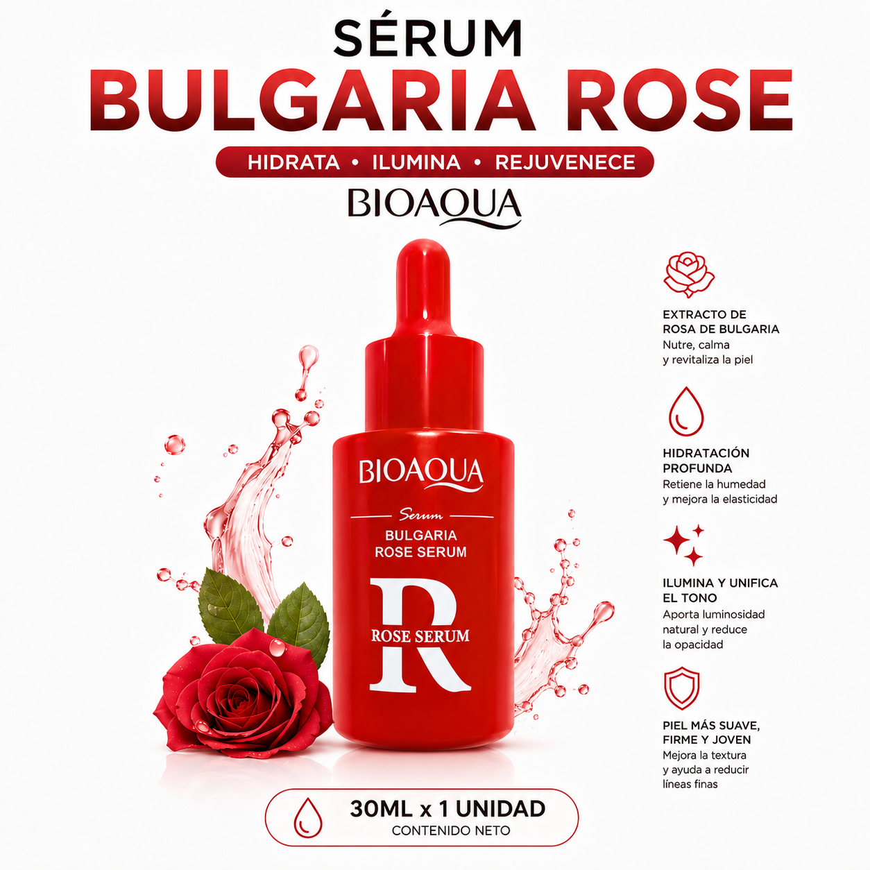 SÉRUM BULGARIA ROSE 30ML BIOAQUA - 1