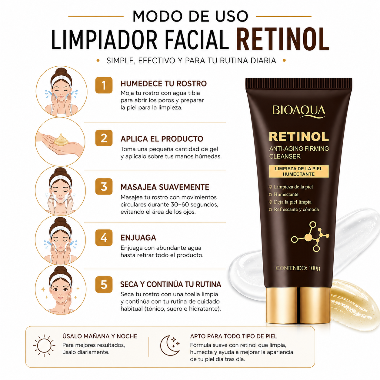 PACK 3 LIMPIADOR FACIAL RETINOL 100G - 3