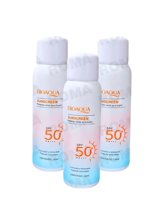 PACK 3 BLOQUEADOR SOLAR ACLARANTE SPRAY 150ML BIOAQUA - 1