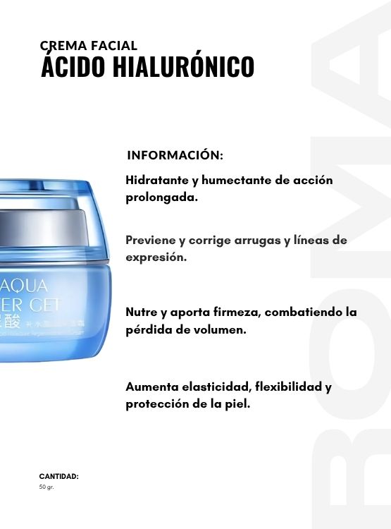 CREMA FACIAL ÁCIDO HIALURÓNICO 50G BIOAQUA - 2