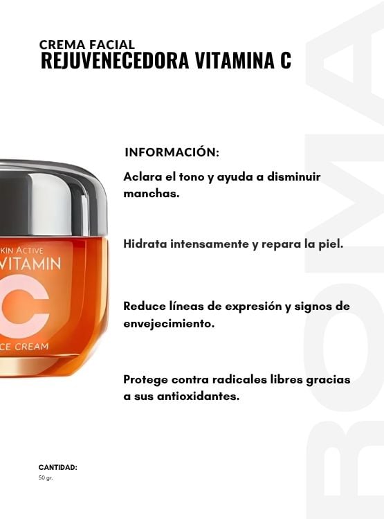 CREMA FACIAL REJUVENECEDORA VITAMINA C 50G BIOAQUA - 2