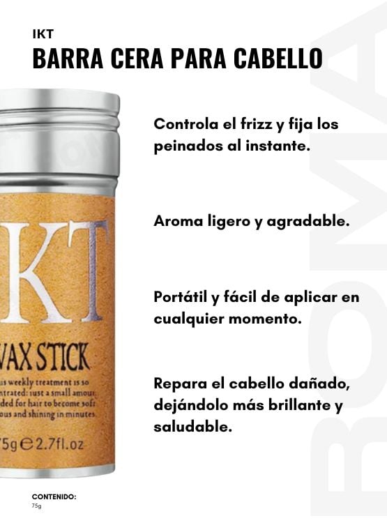 BARRA CERA PARA CABELLO IKT WAX STICK 75G - 2