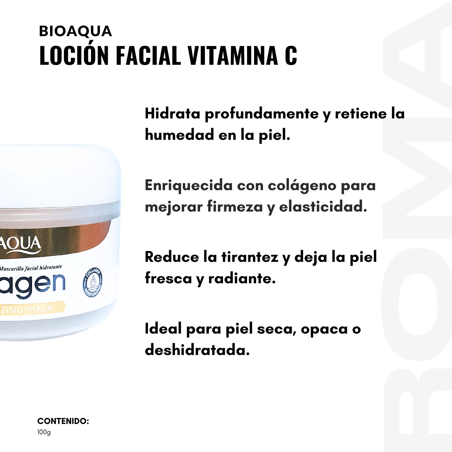 MASCARILLA FACIAL DE COLAGENO HIDRANTANTE 100G BIOAQUA - 2