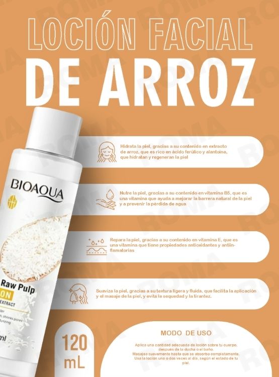 PACK 2 LOCIÓN FACIAL ARROZ BIOAQUA 240ML - 2