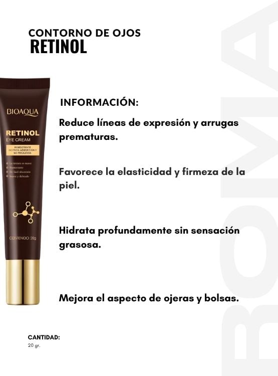 CONTORNO DE OJOS RETINOL 20G BIOAQUA - 2
