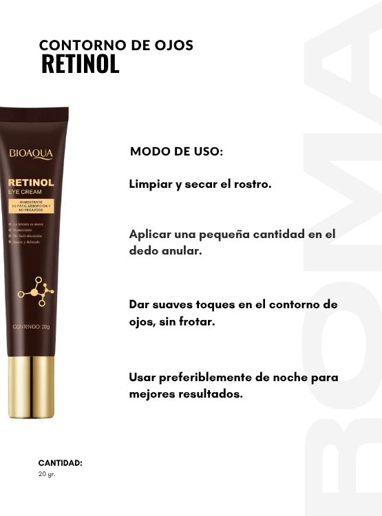 CONTORNO DE OJOS RETINOL 20G BIOAQUA - 3