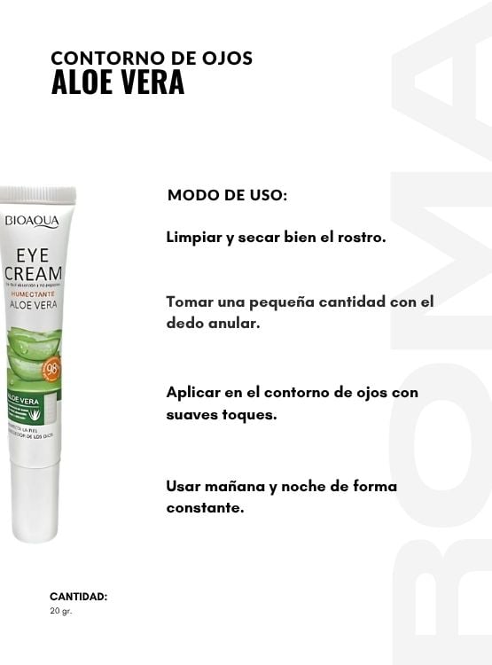 CONTORNO DE OJOS ALOE VERA 20G BIOAQUA - 3