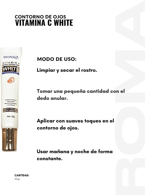 CONTORNO DE OJOS VITAMINA C WHITE 20G BIOAQUA - 3