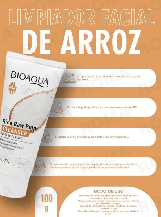 LIMPIADOR FACIAL DE ARROZ BIOAQUA 100G - 2