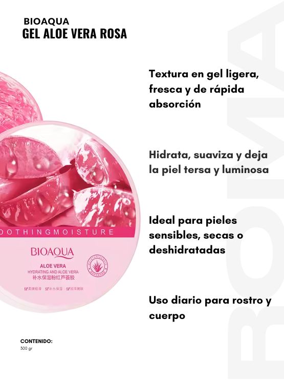 PACK 2 GEL ALOE VERA ROSA BIOAQUA 600G - 2
