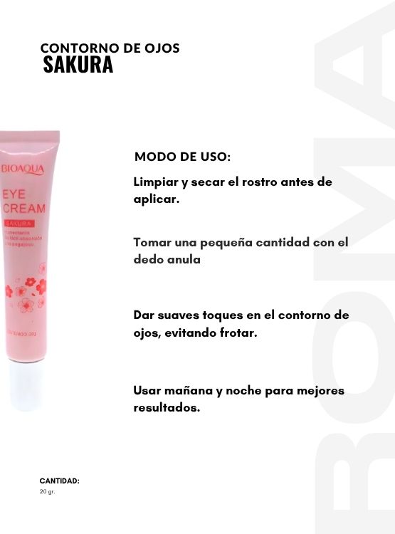PACK 2 CONTORNO DE OJOS SAKURA 20G BIOAQUA - 3
