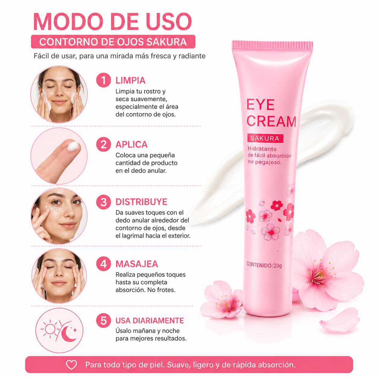 PACK 2 CONTORNO DE OJOS SAKURA 20G BIOAQUA - 3