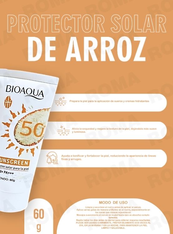 PROTECTOR SOLAR DE ARROZ SPF50 BIOAQUA 60G - 2