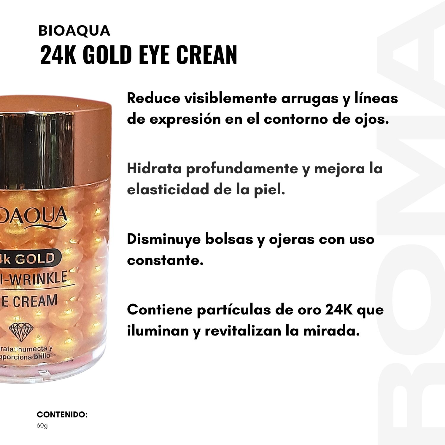 PACK 3 CONTORNO DE OJOS 24K GOLD ANTI ARRUGAGAS 120G BIOAQUA - 2