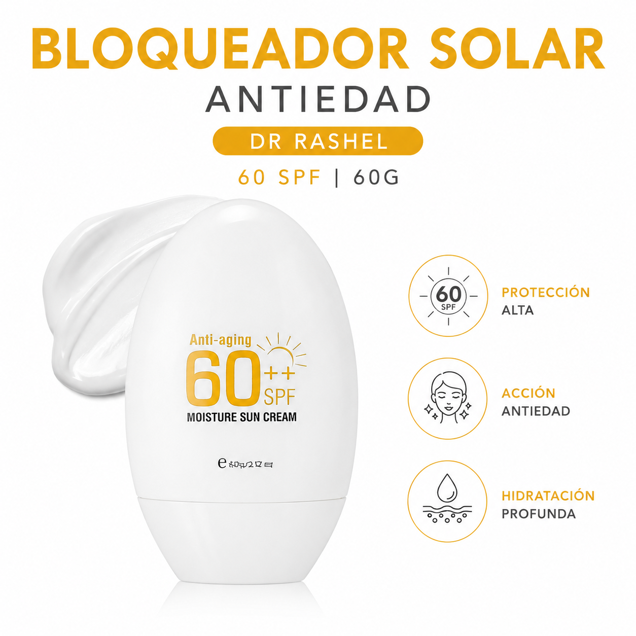 BLOQUEADOR SOLAR ANTIEDAD 60SPF 60G DR RASHEL - 1