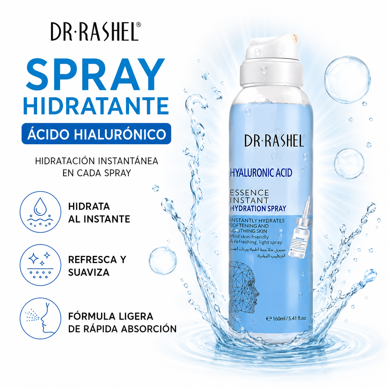 SPRAY HIDRATANTE ÁCIDO HIALURÓNICO 160ML DR RASHEL - 1