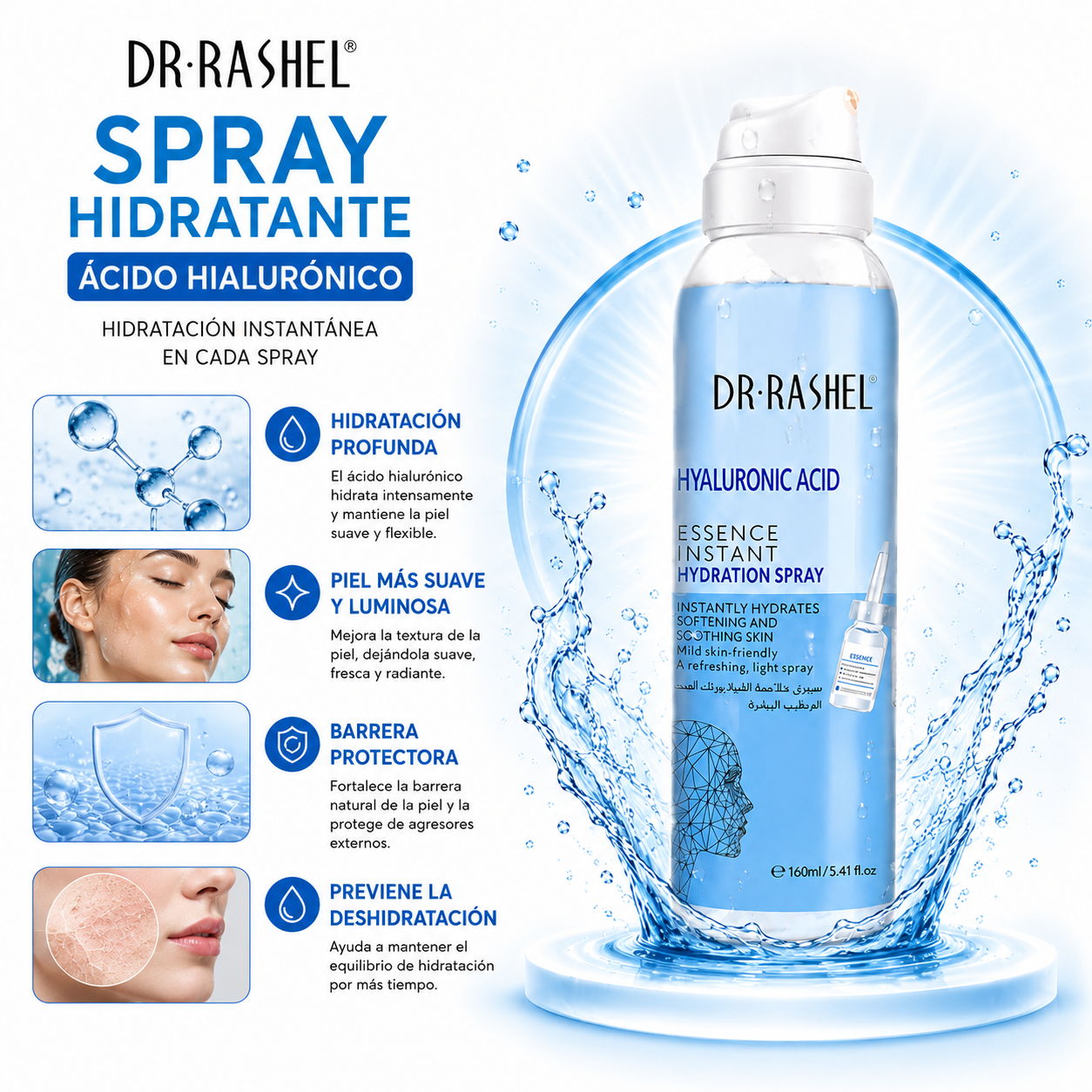 SPRAY HIDRATANTE ÁCIDO HIALURÓNICO 160ML DR RASHEL - 2
