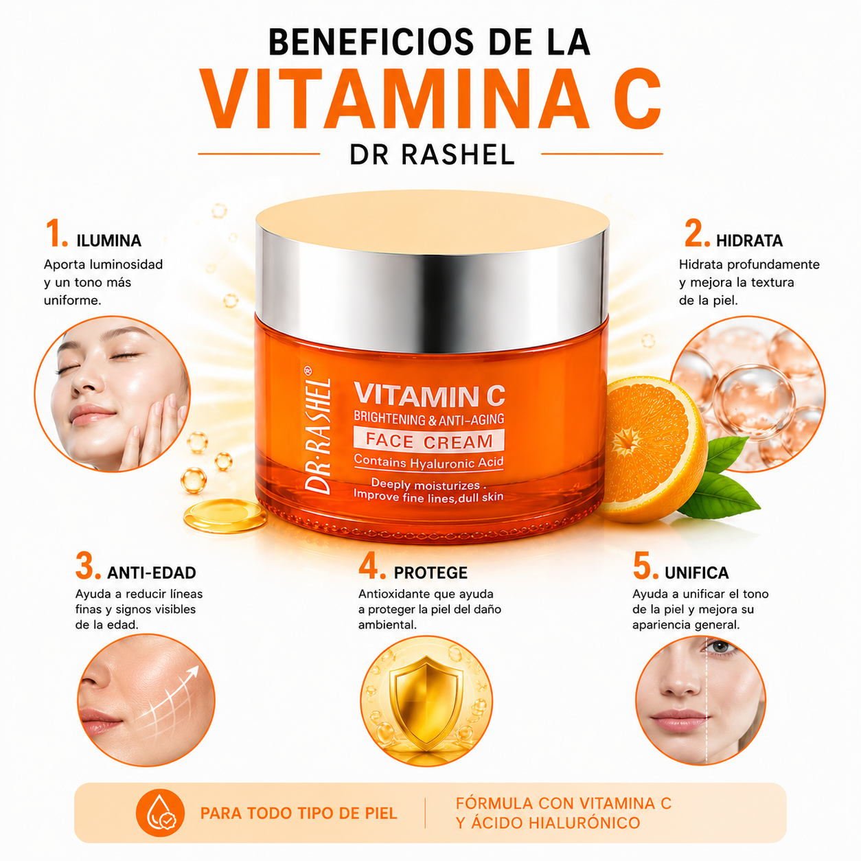 PACK 2 CREMA FACIAL VITAMINA C 50ML DR RASHEL - 2