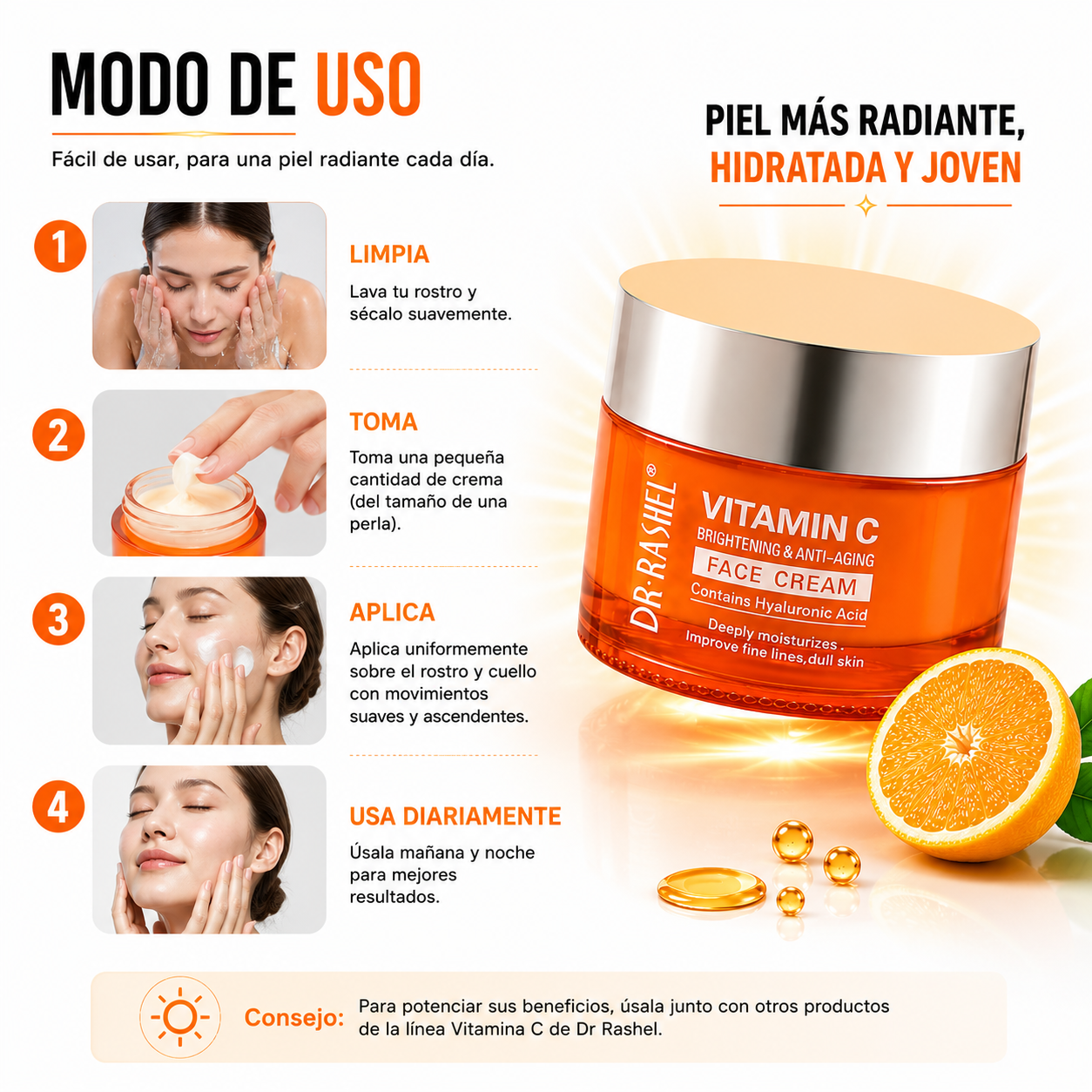 PACK 2 CREMA FACIAL VITAMINA C 50ML DR RASHEL - 3