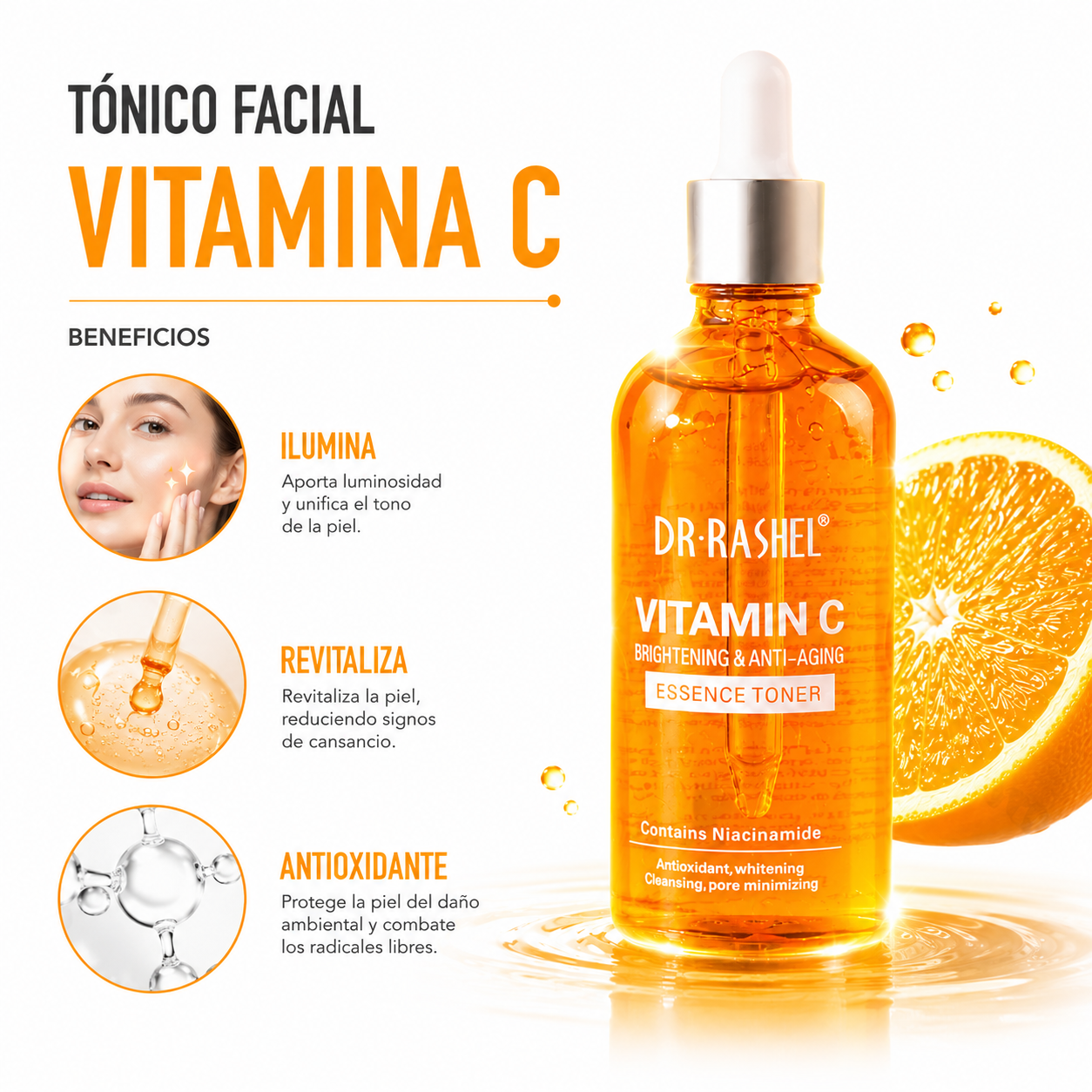 PACK 2 TĂNICO FACIAL VITAMINA C 100ML DR RASHEL - 2