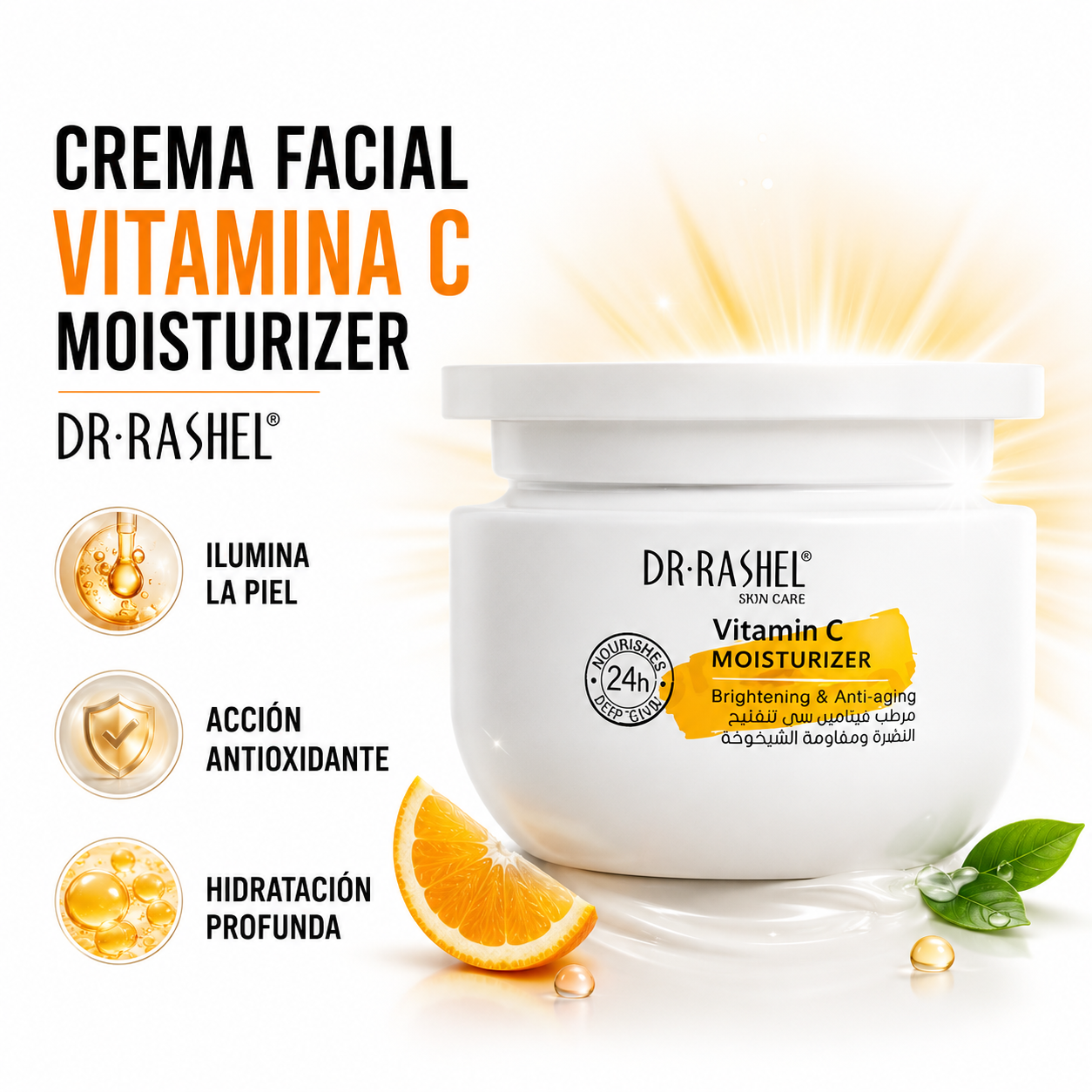 CREMA FACIAL VITAMINA C MOISTURIZER 160ML DR RASHEL - 1