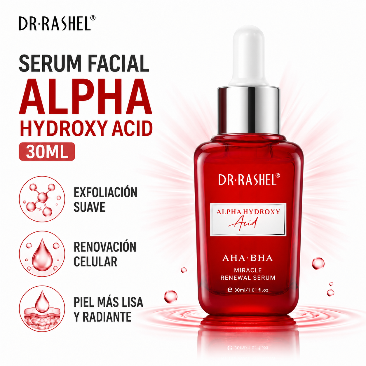 SERUM FACIAL ALPHA HYDROXY ACID 30ML DR RASHEL - 1