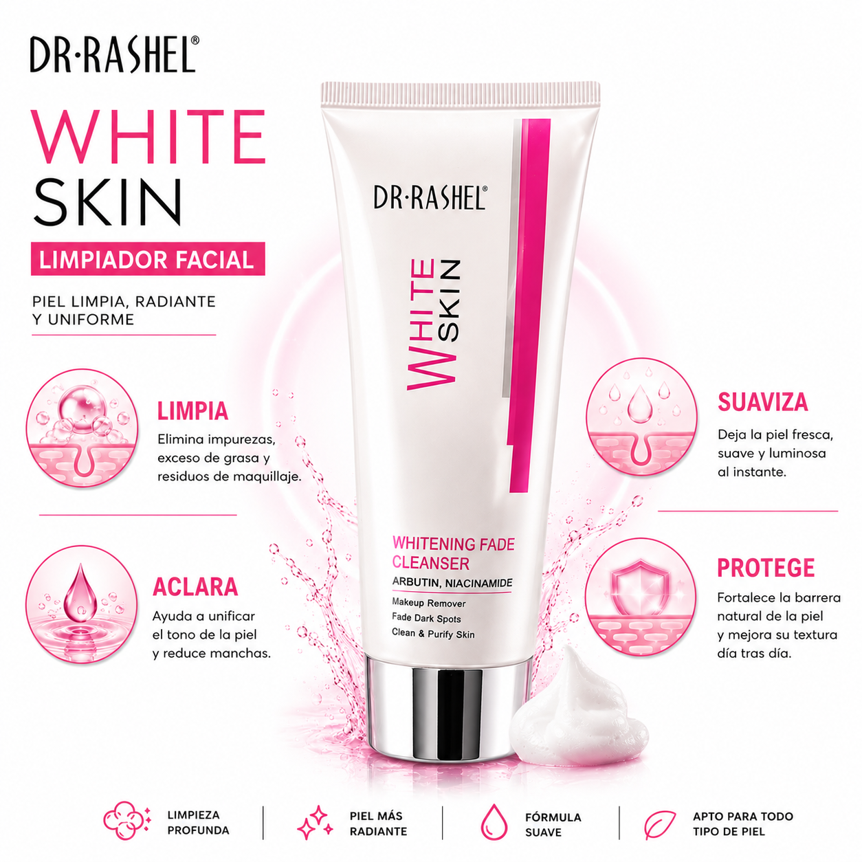 PACK 2 LIMPIADOR FACIAL WHITE SKIN 80G DR RASHEL - 2