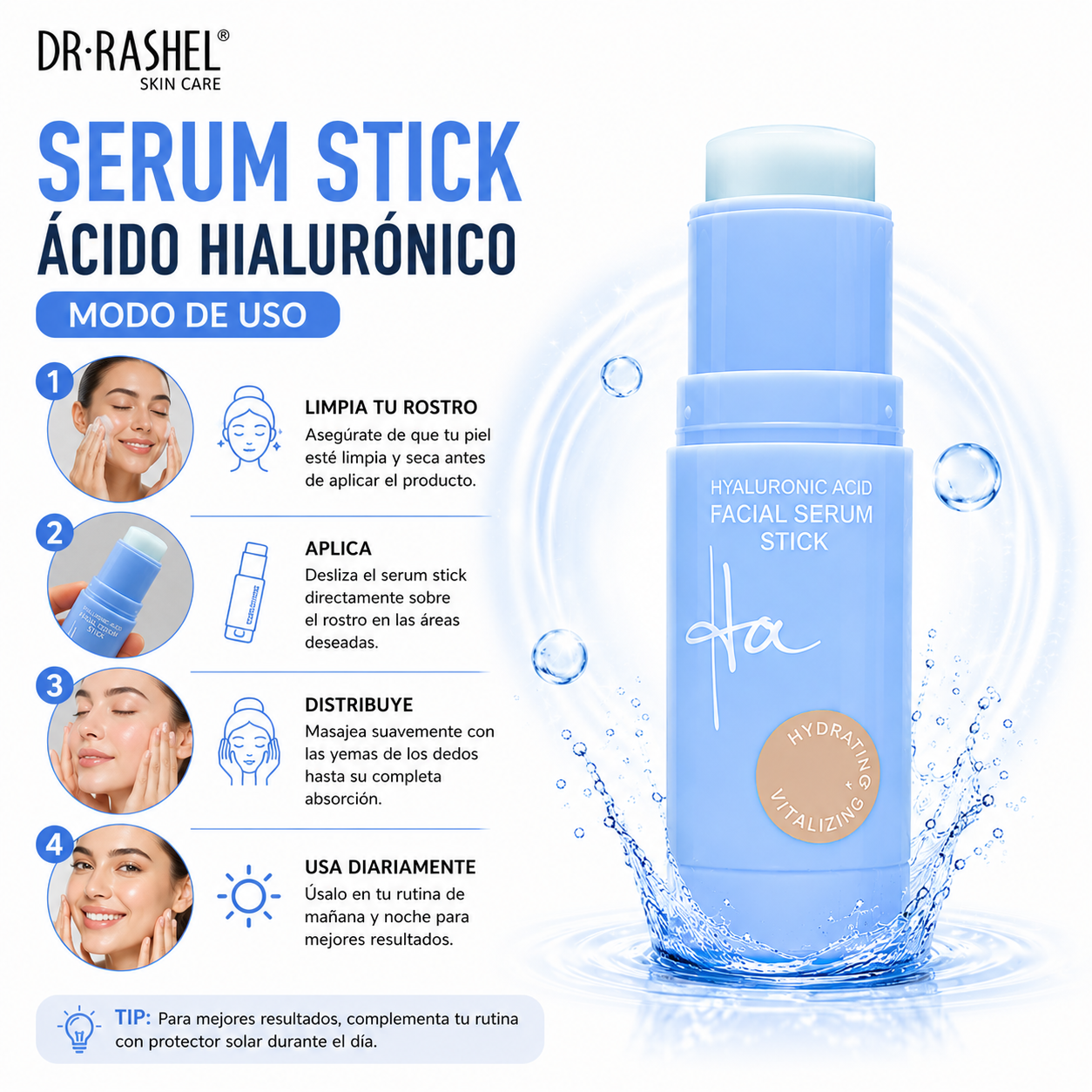 PACK 3 SERUM STICK ÁCIDO HIALURÓNICO 7G DR RASHEL - 3