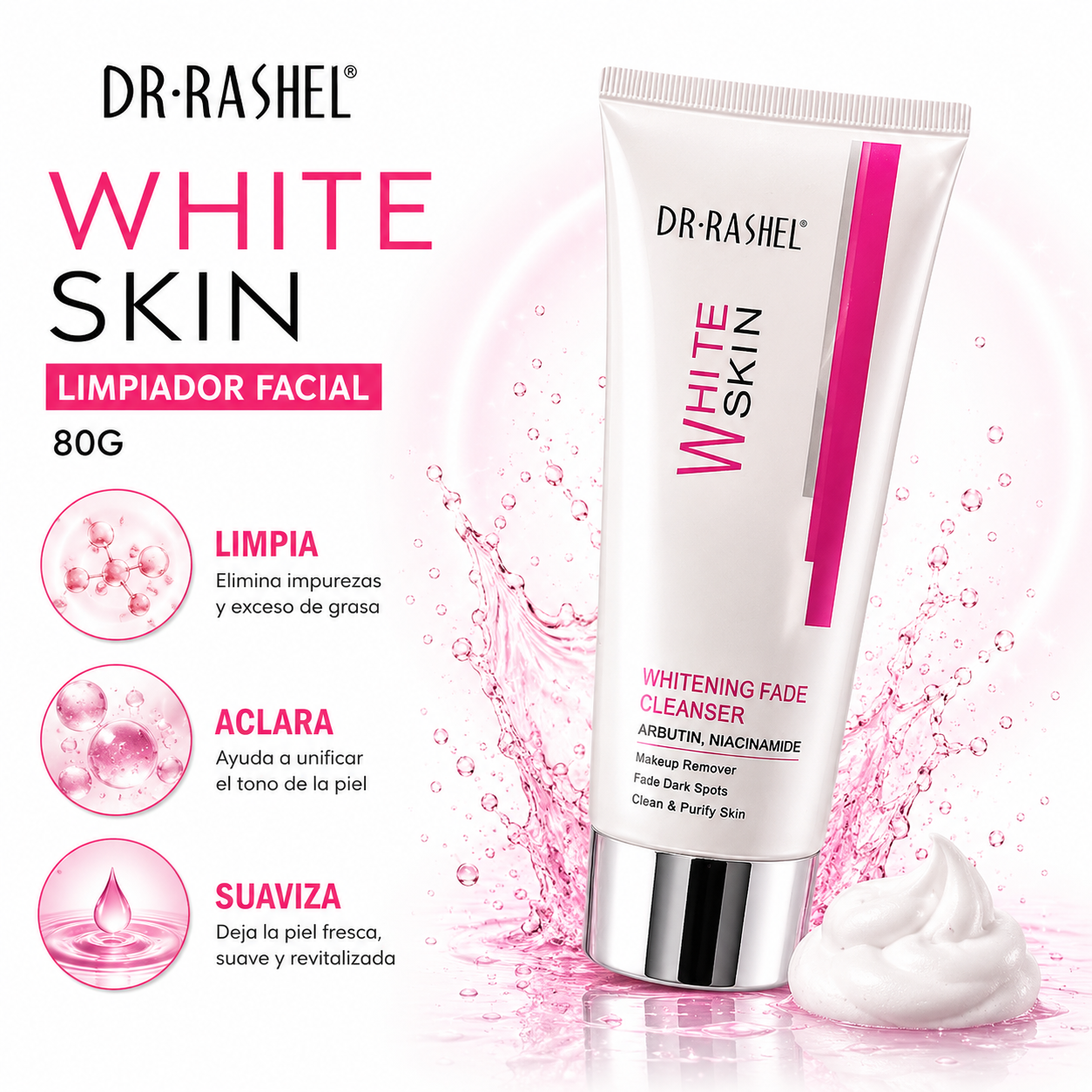 LIMPIADOR FACIAL WHITE SKIN 80G DR RASHEL - 1