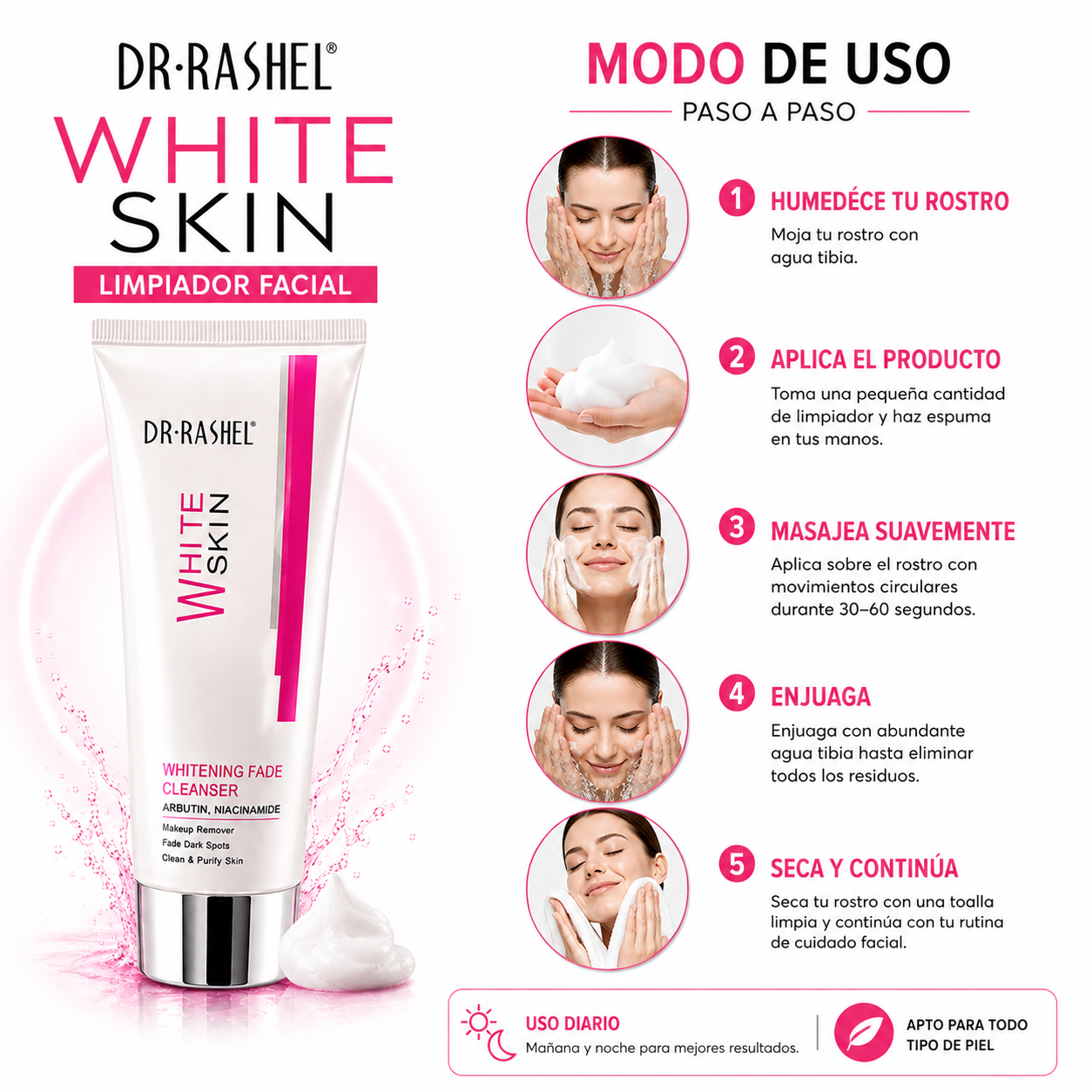 LIMPIADOR FACIAL WHITE SKIN 80G DR RASHEL - 3