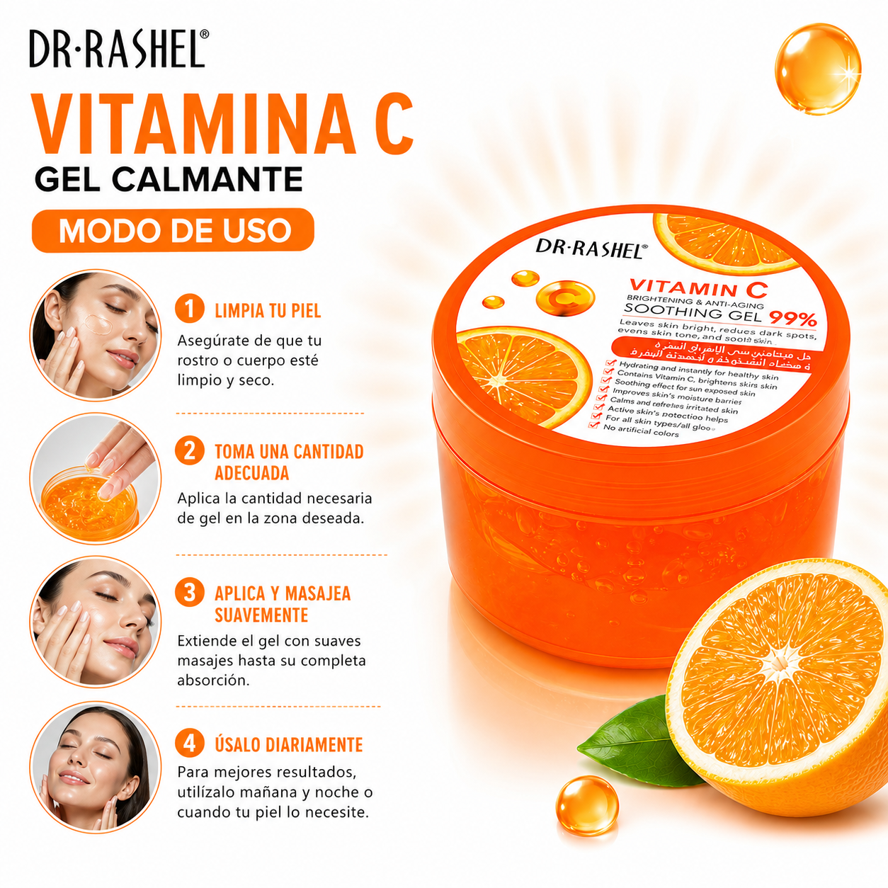 PACK 3 GEL CALMANTE VITAMINA C 300G DR RASHEL - 3