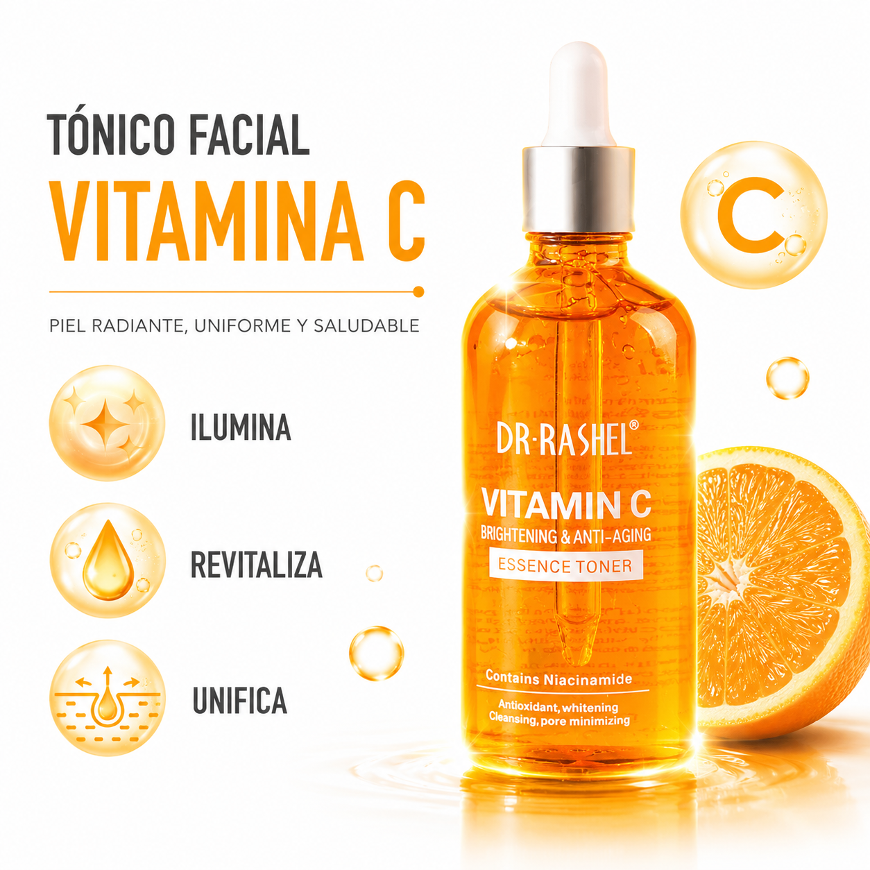 TÓNICO FACIAL VITAMINA C 100ML DR RASHEL - 1